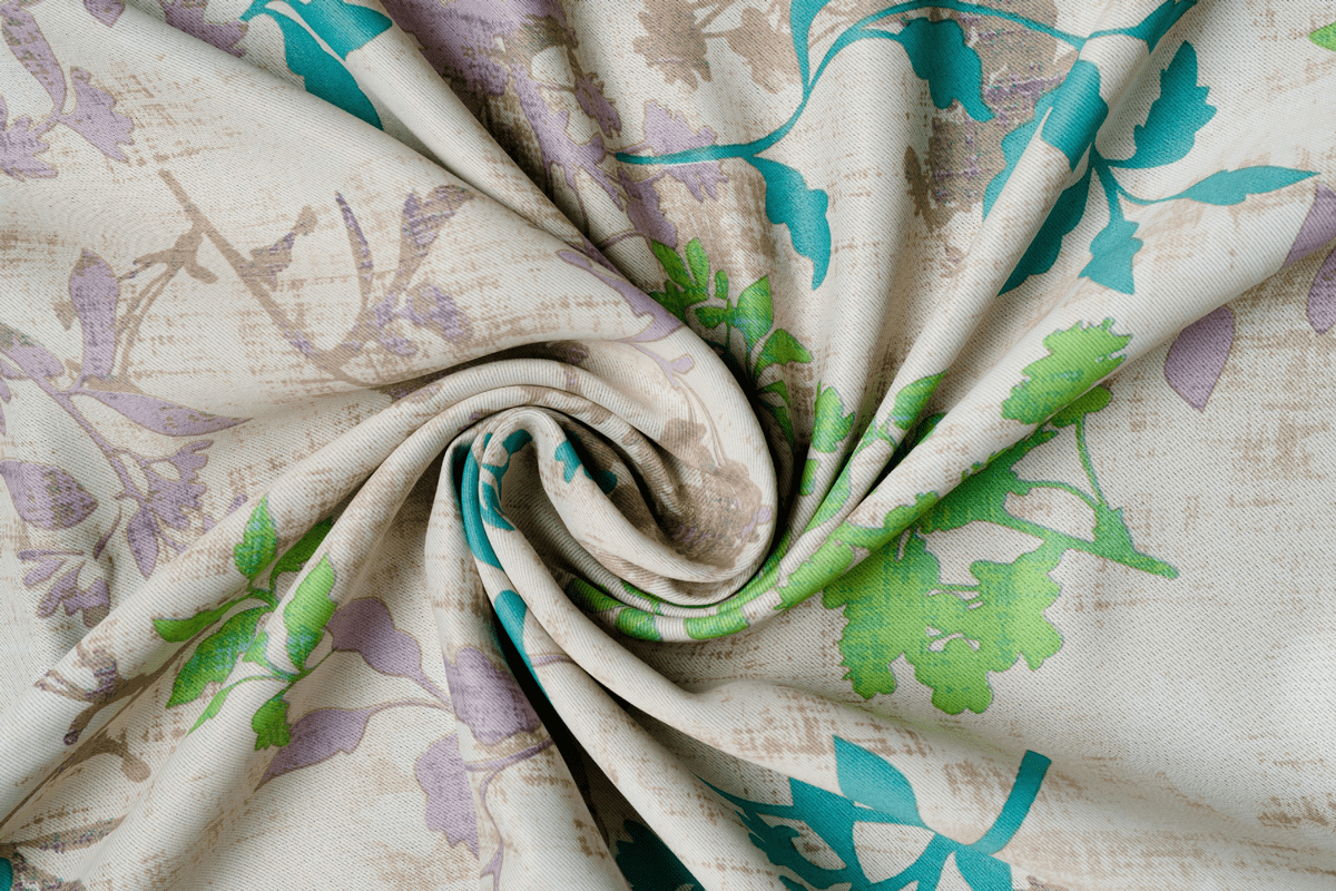 serenity blue colored material curtain