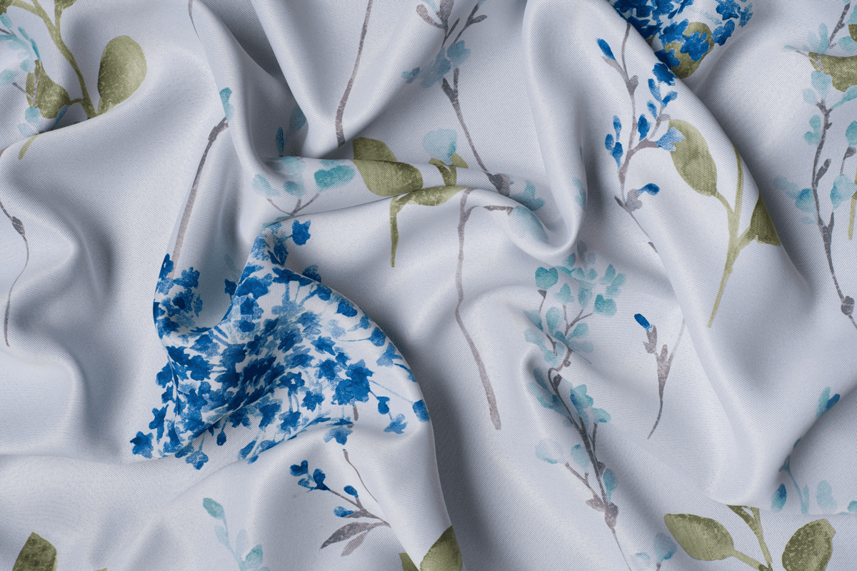 tahiti blue colored material curtain