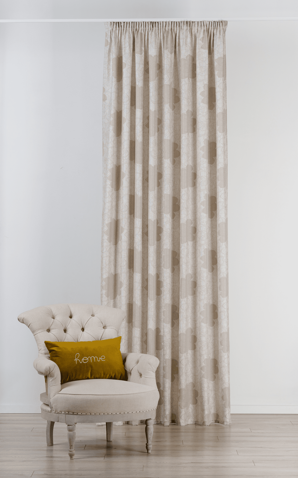 cecile beige colored material curtain