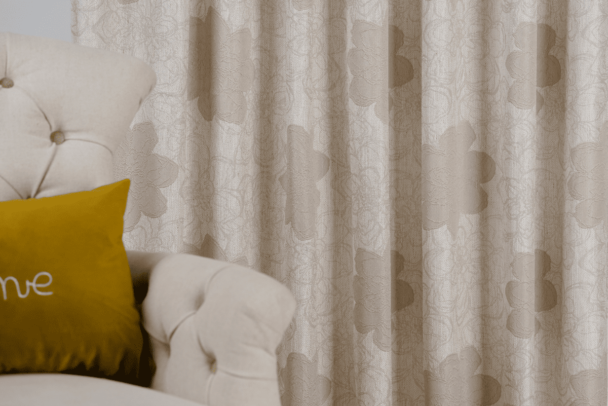 cecile beige colored material curtain