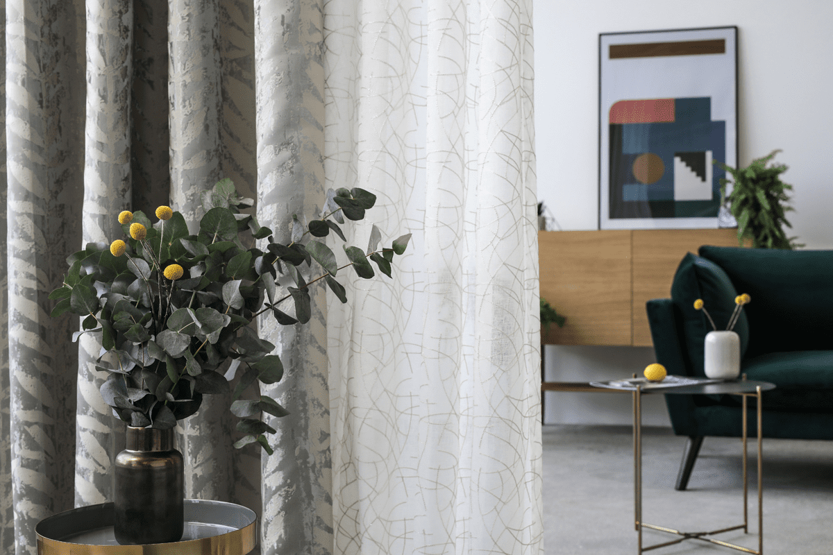 leto grey colored material curtain
