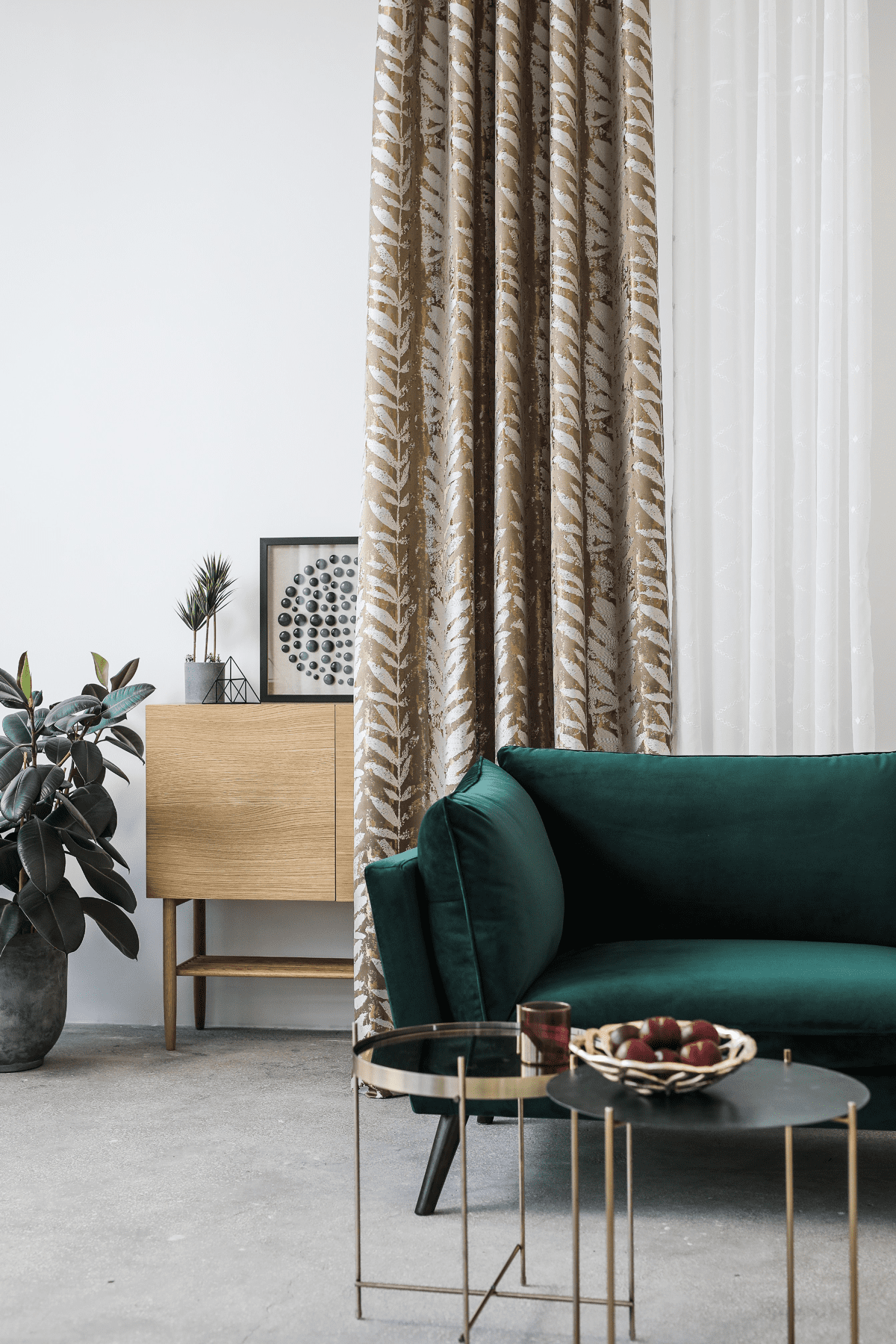 leto gold colored material curtain