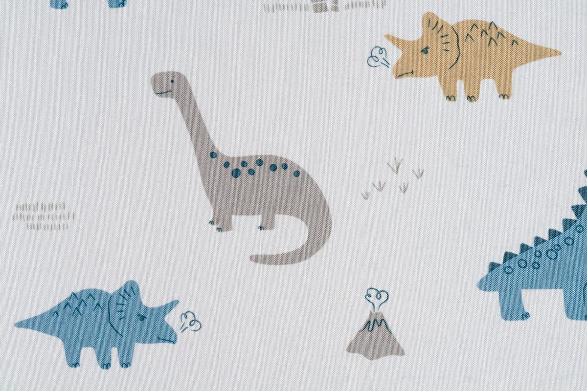 dino white colored material curtain