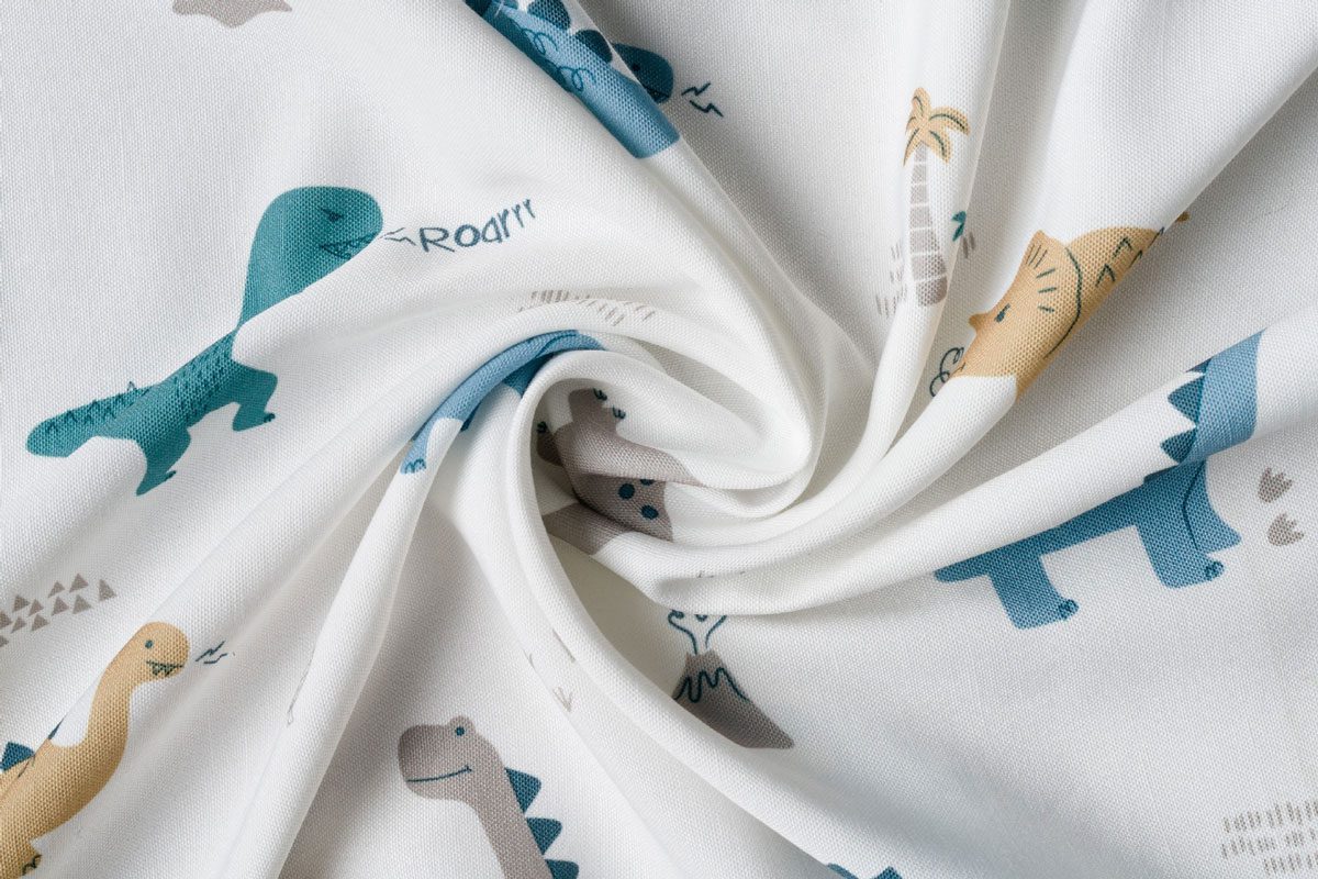 dino white colored material curtain