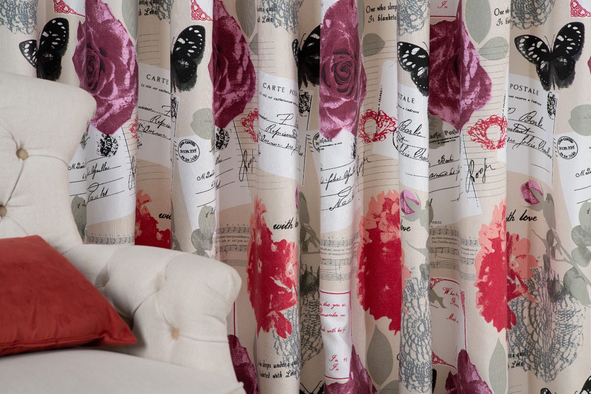 secret red colored material curtain