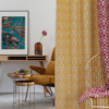 bengal red print curtain