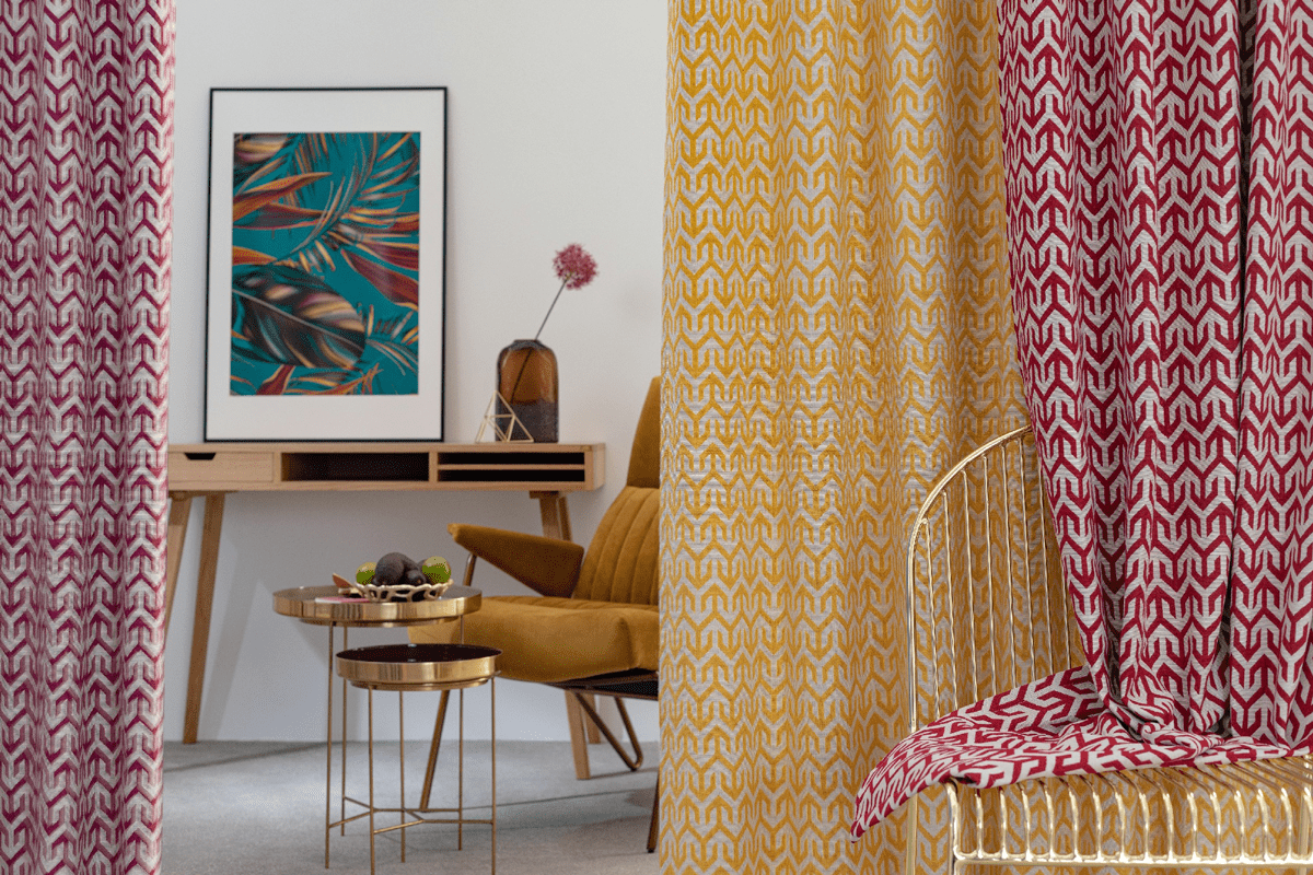 bengal yellow print curtain