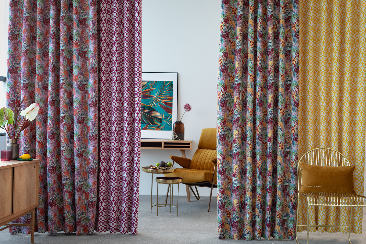 bengal purple print curtain