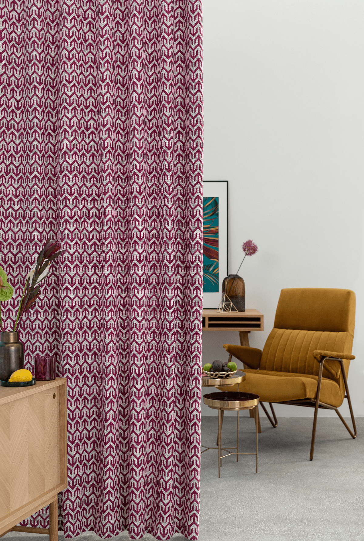 bengal purple print curtain