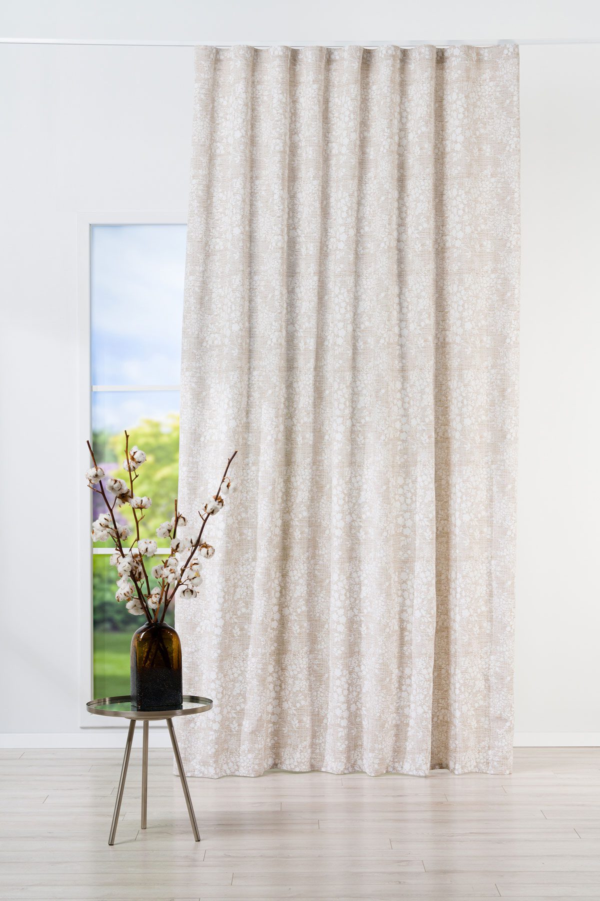 effie beige print curtain