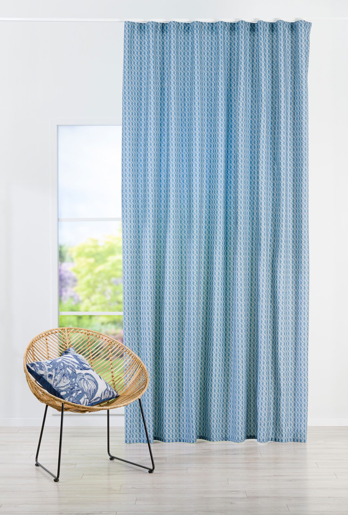 ercole blue print curtain
