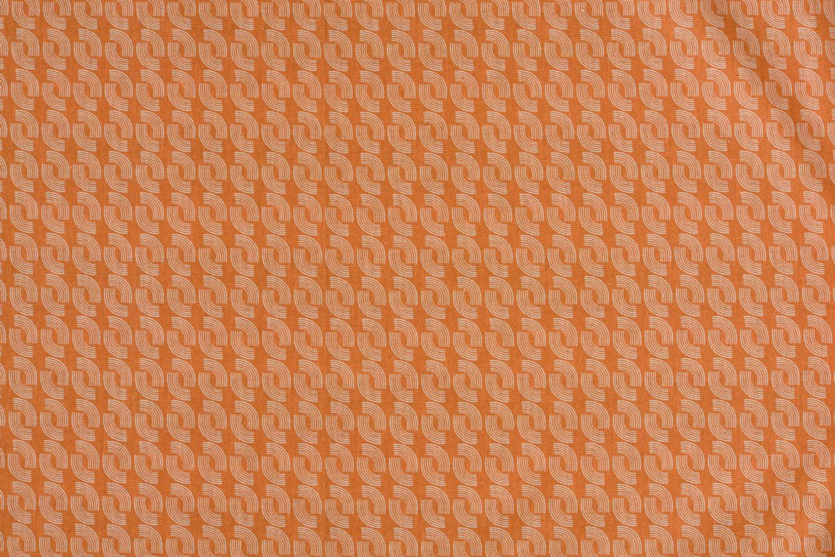 ercole orange print curtain