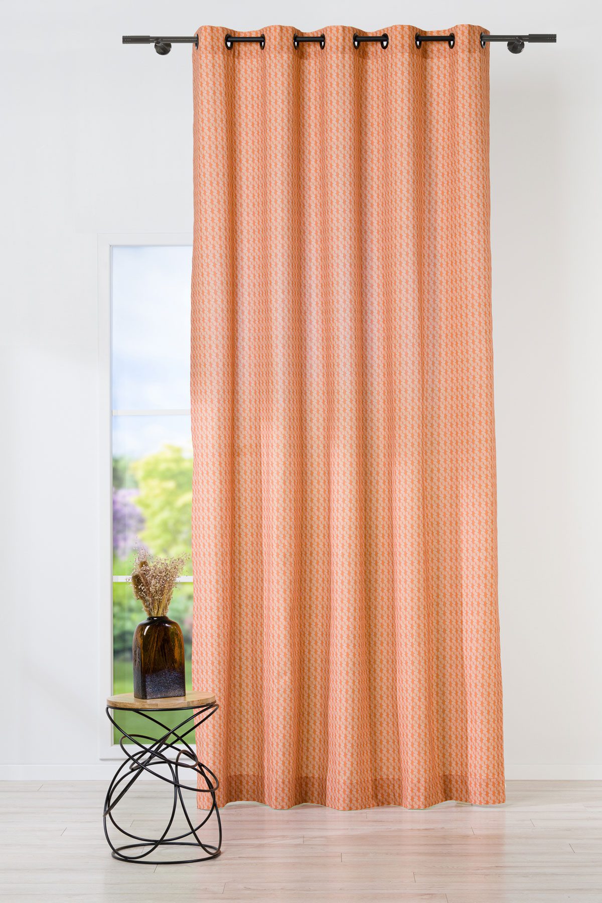 ercole orange print curtain