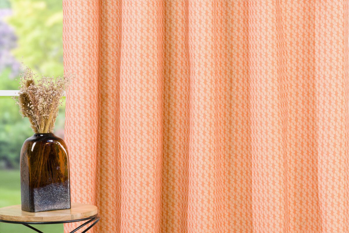 ercole orange print curtain