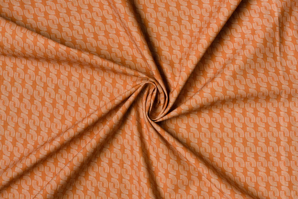 ercole orange print curtain