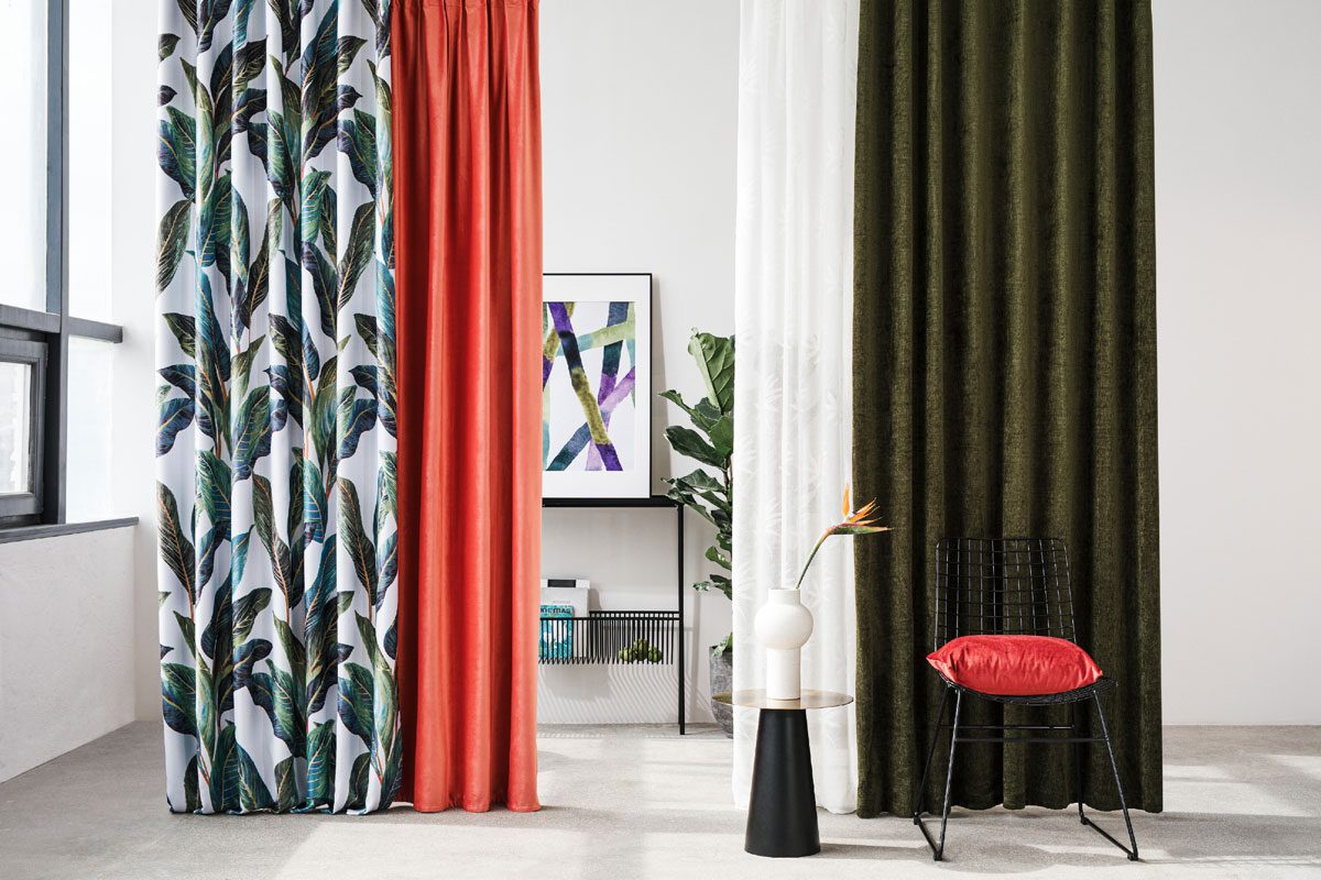 hermes green print curtain