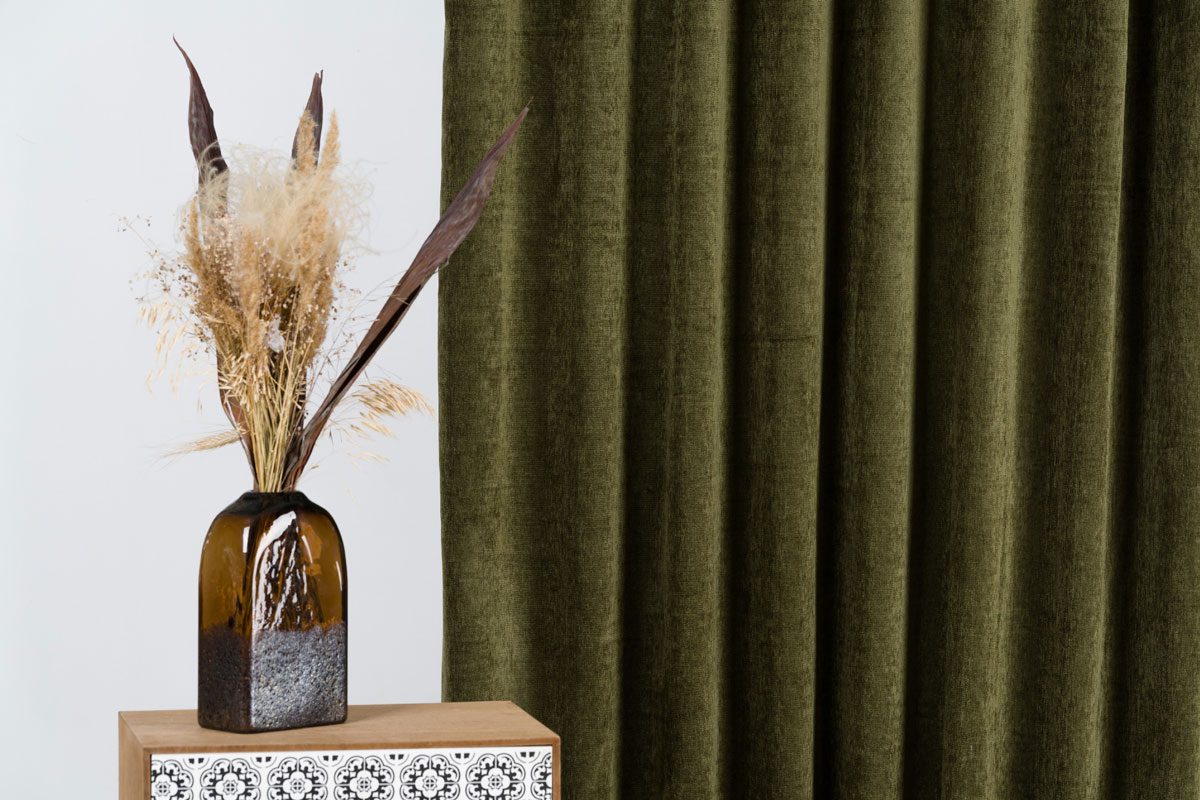 hermes green print curtain