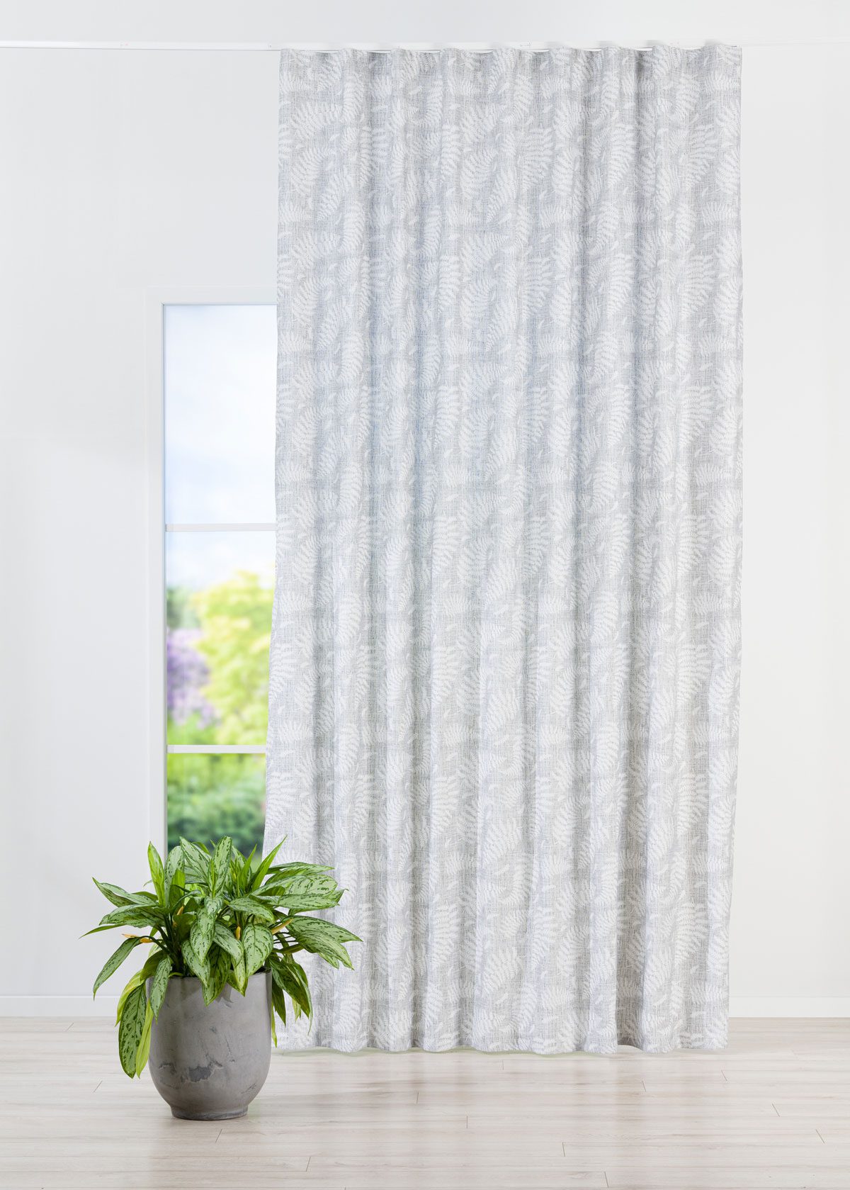 norah grey print curtain