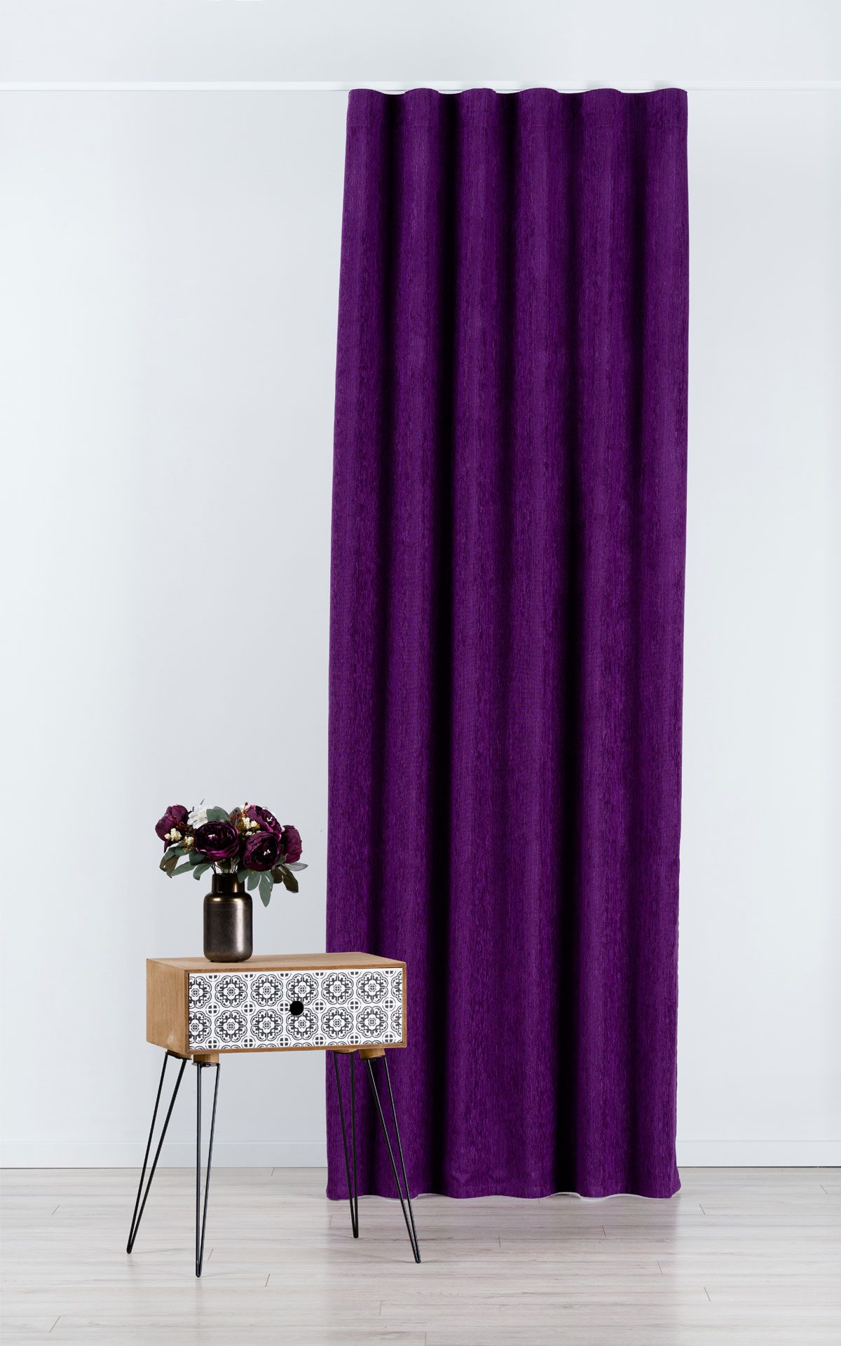 peron purple print curtain