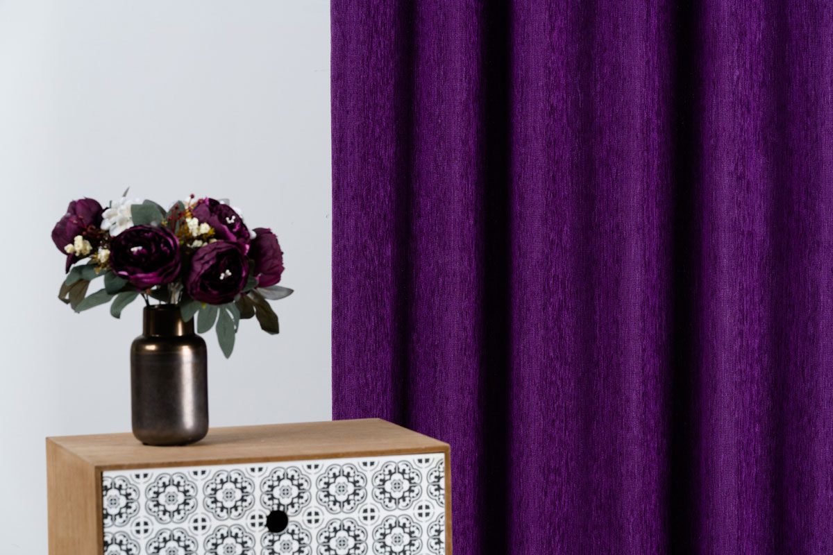 peron purple print curtain