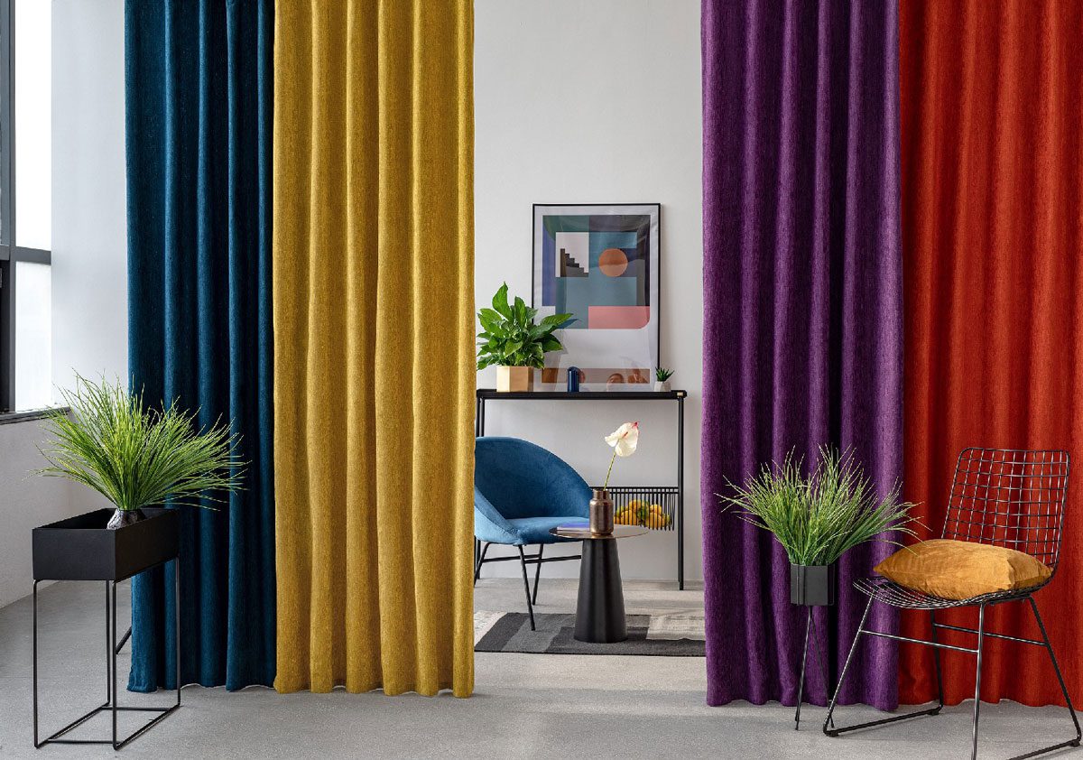 peron blue print curtain