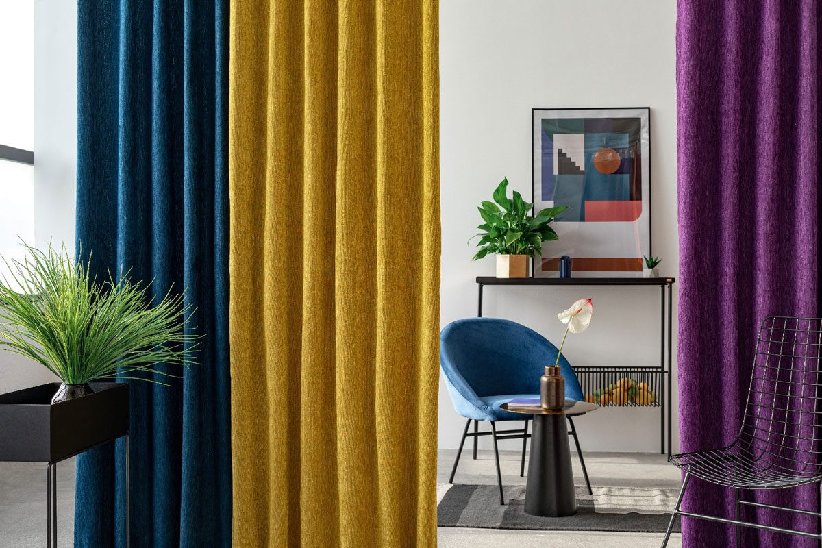 peron blue print curtain