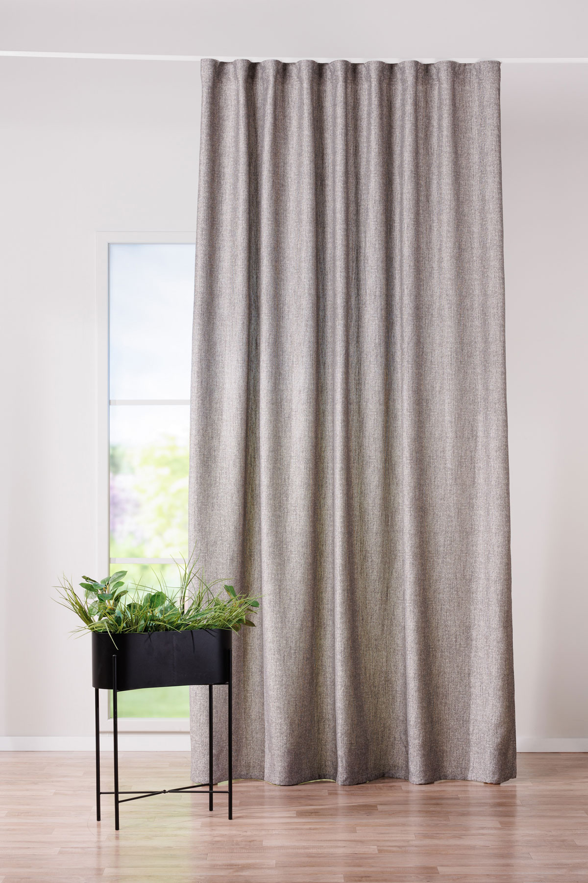 colmar grey print curtain