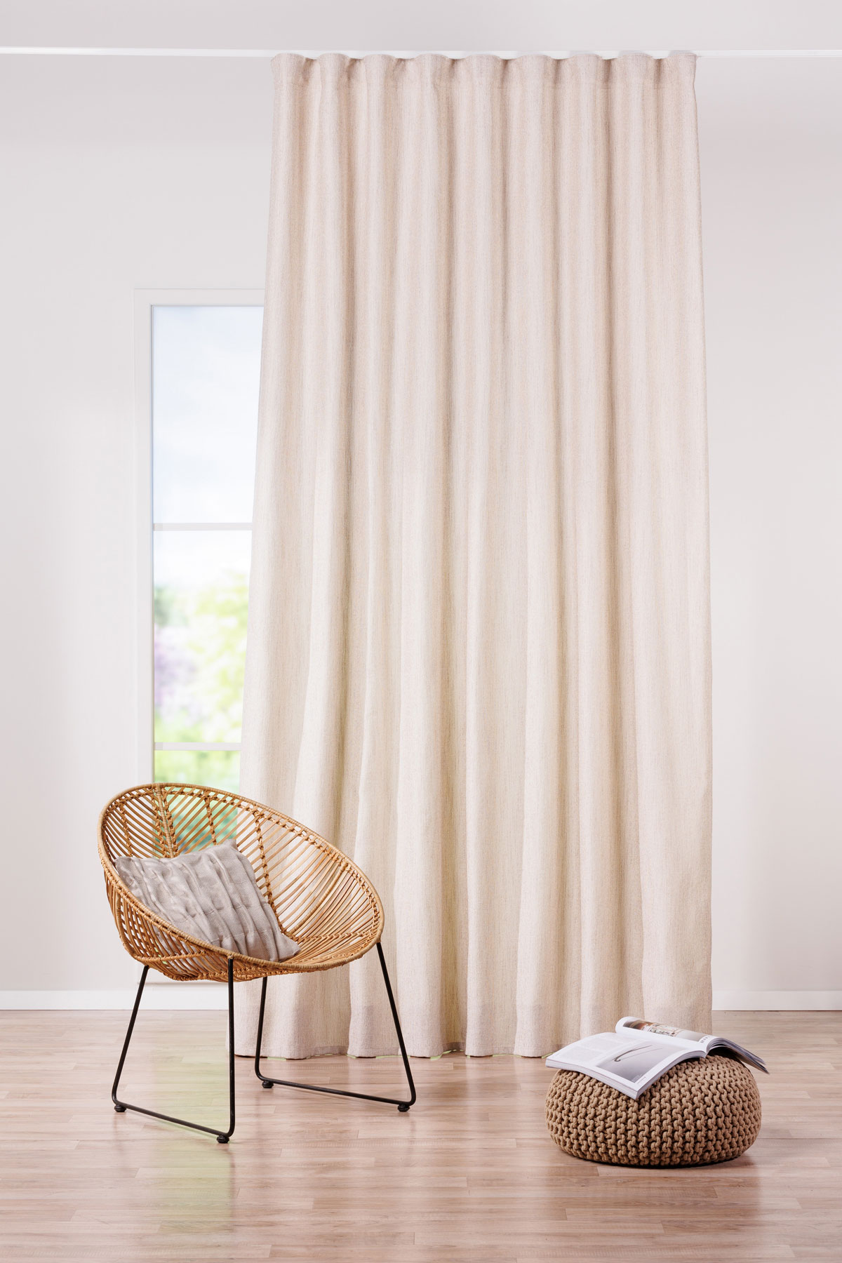 colmar white print curtain