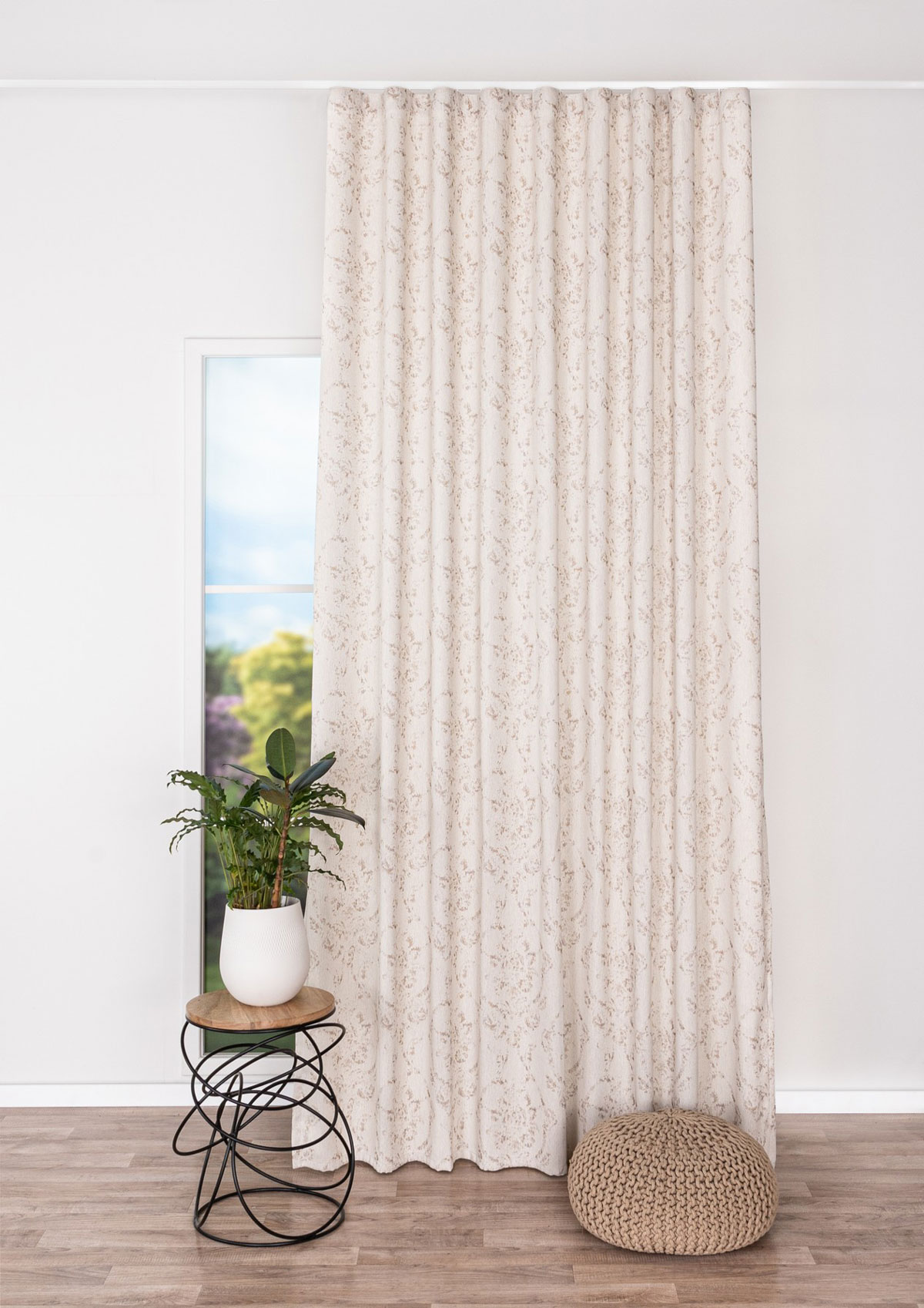 libra beige print curtain