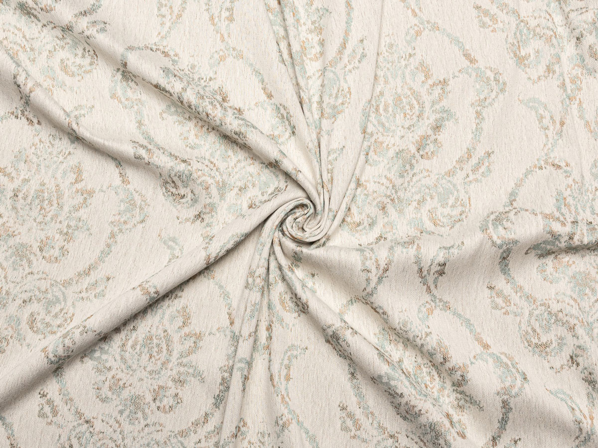 libra white print curtain