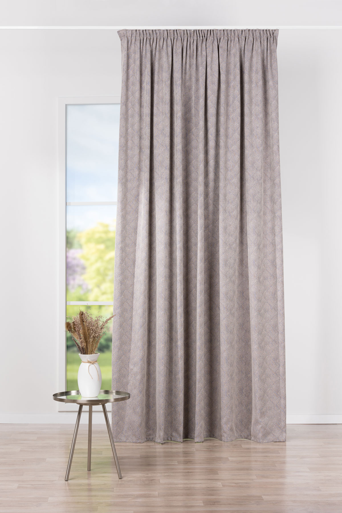 paco grey print curtain