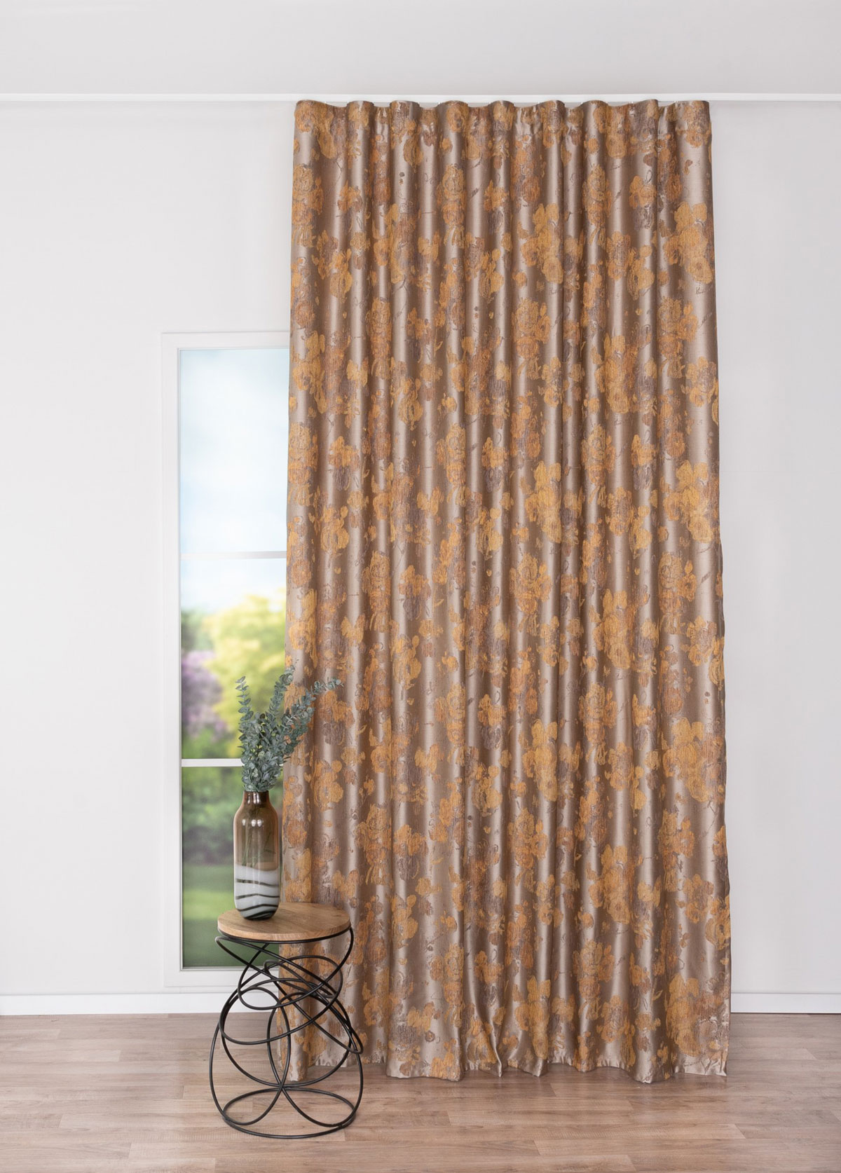 sarah beige print curtain