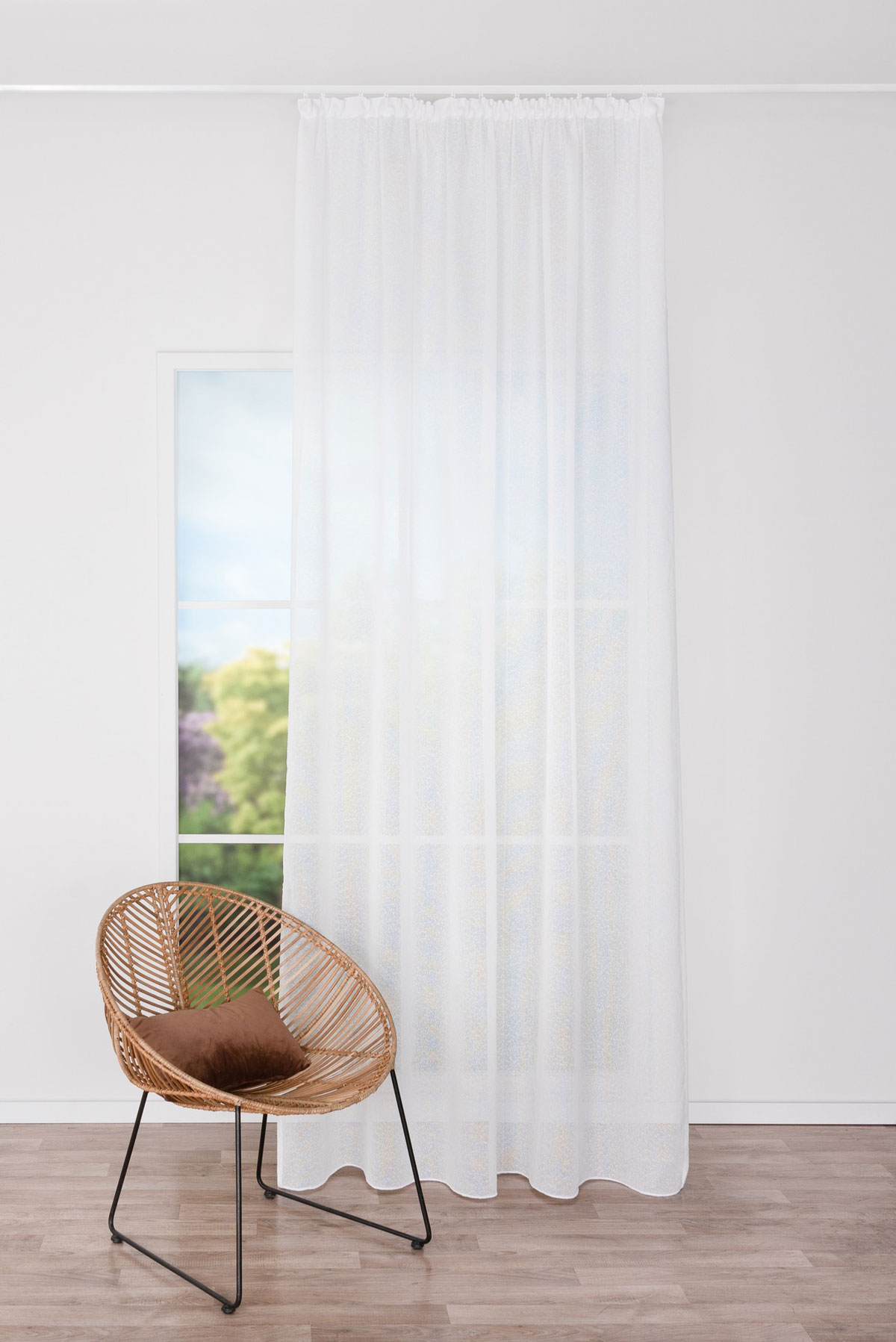 brioni white print curtain