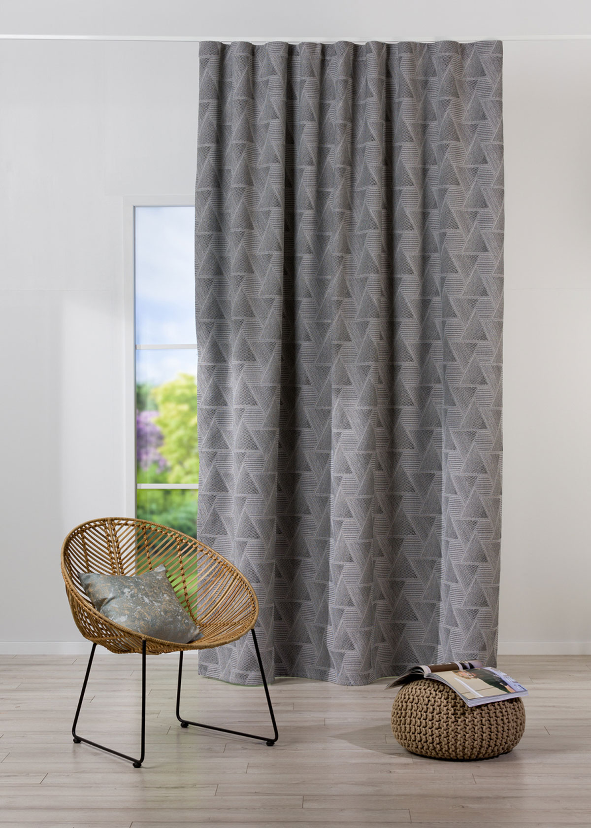 ragusa grey print curtain