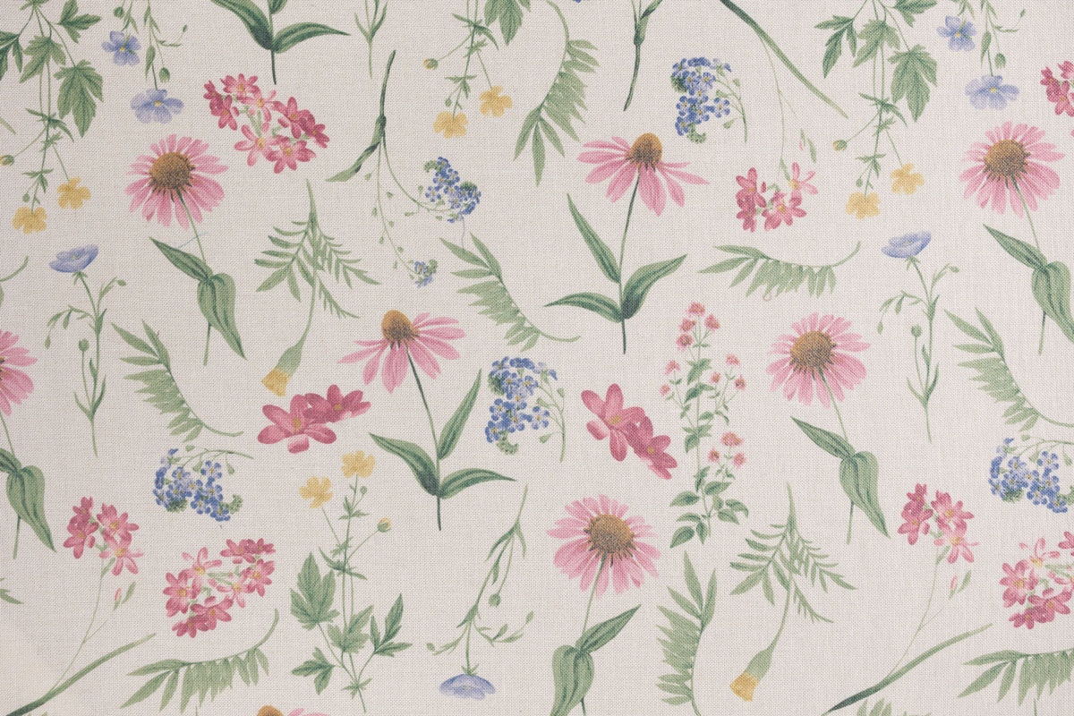 pastelo white print curtain