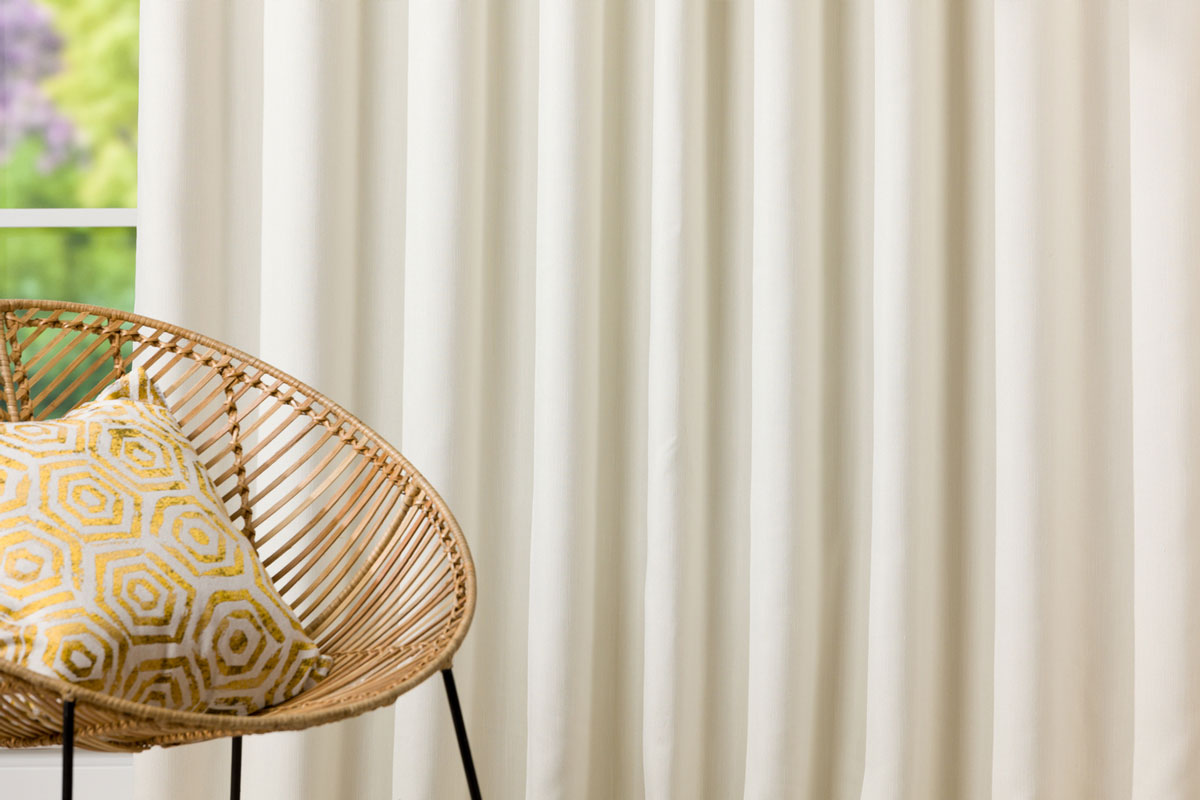 cove white print curtain