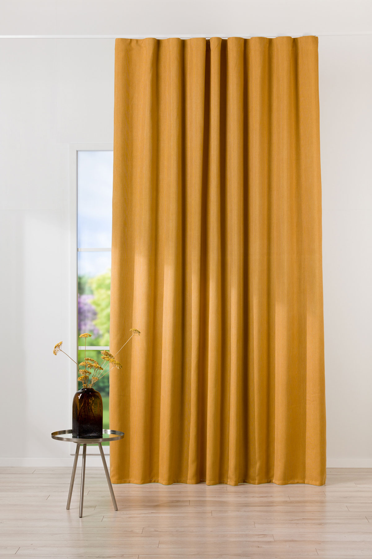 cove yellow print curtain