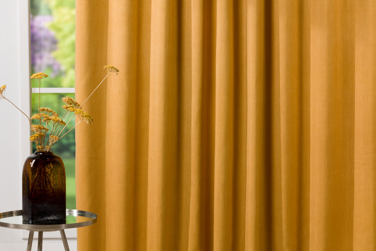 cove yellow print curtain