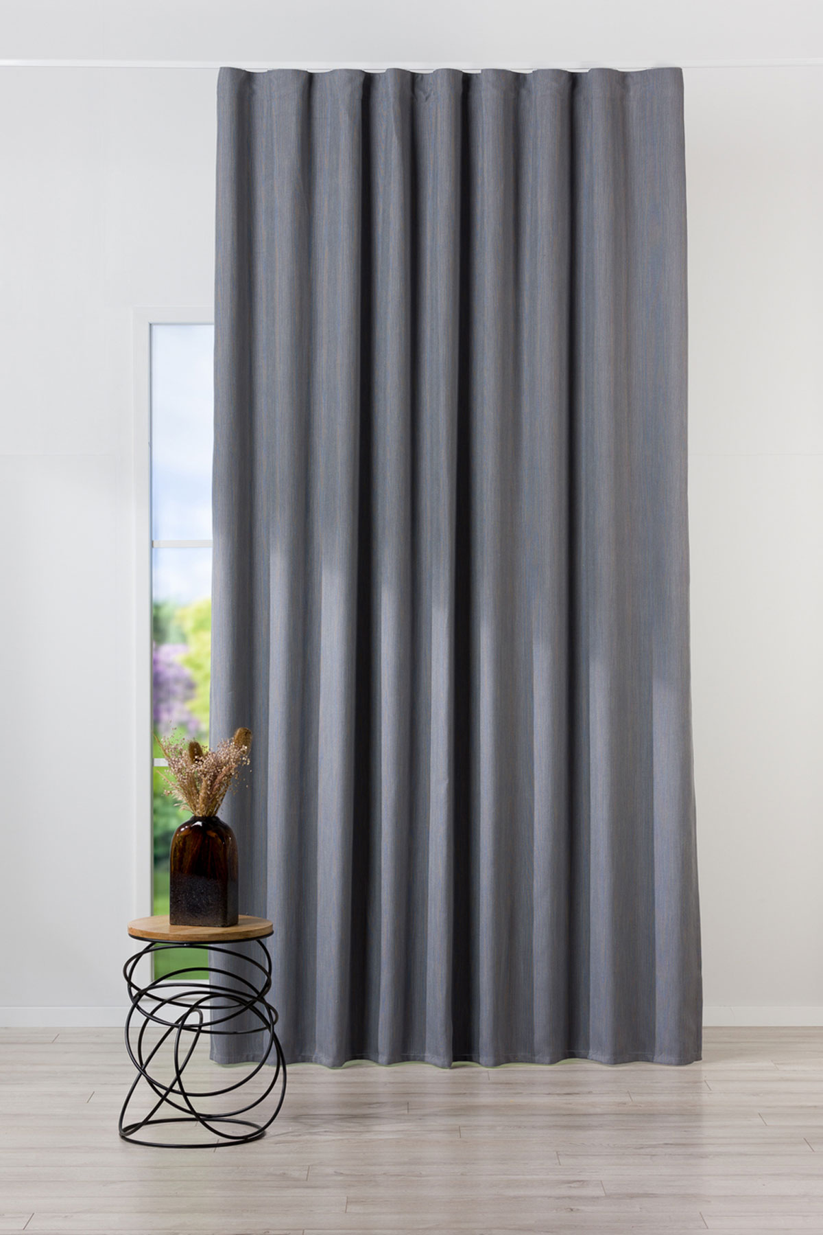 cove grey print curtain