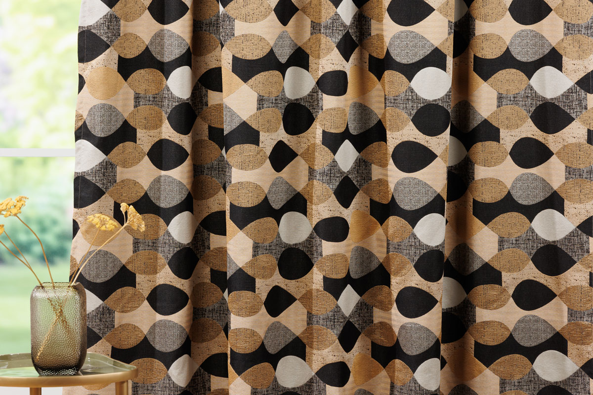 trento brown print curtain