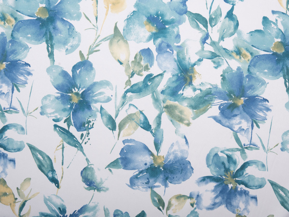 rialto blue print curtain