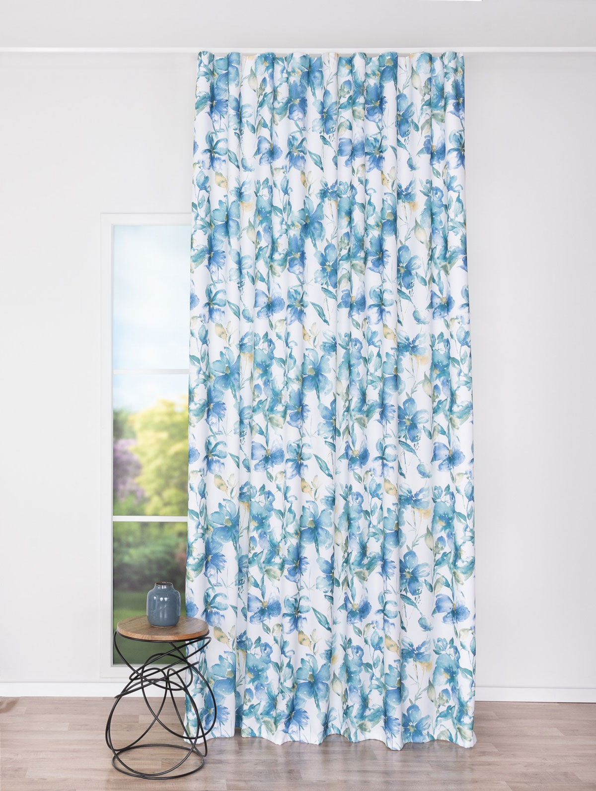 rialto blue print curtain