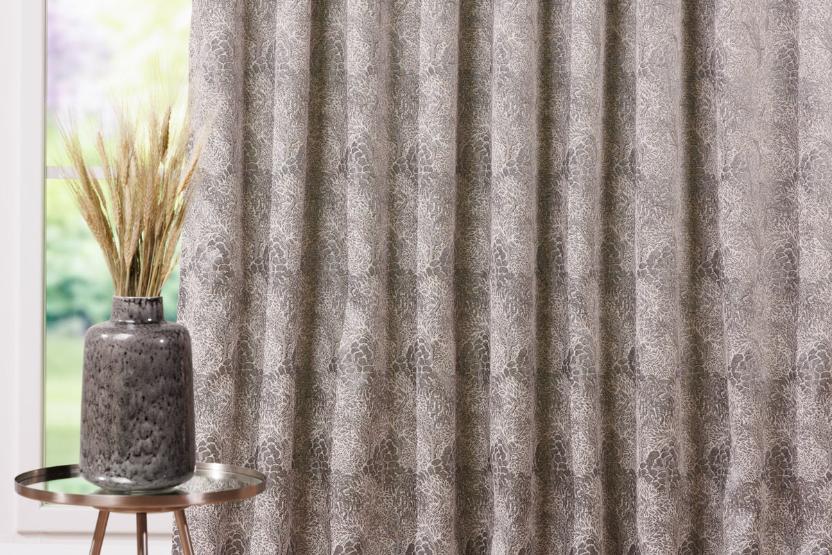 cork grey print curtain
