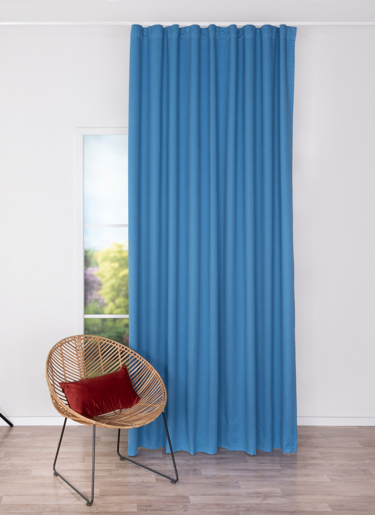 modern blue print curtain