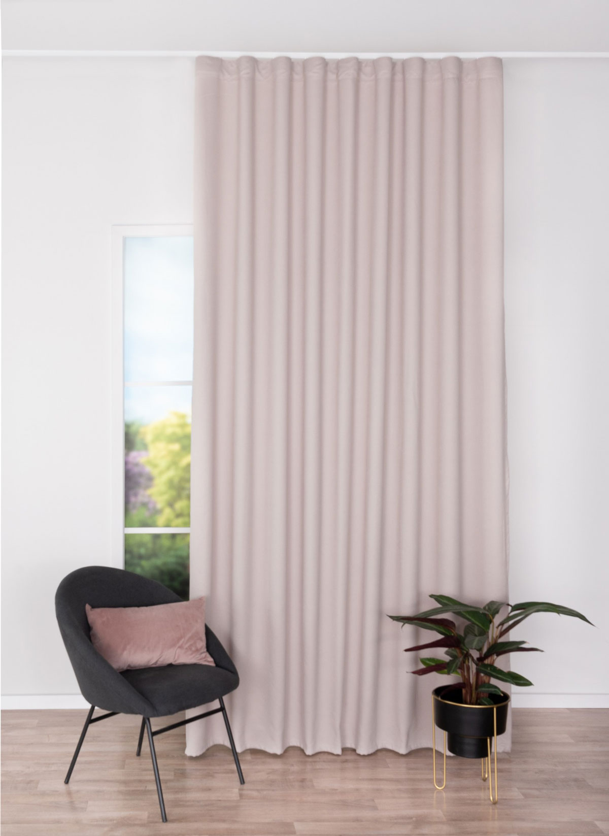 modern beige print curtain