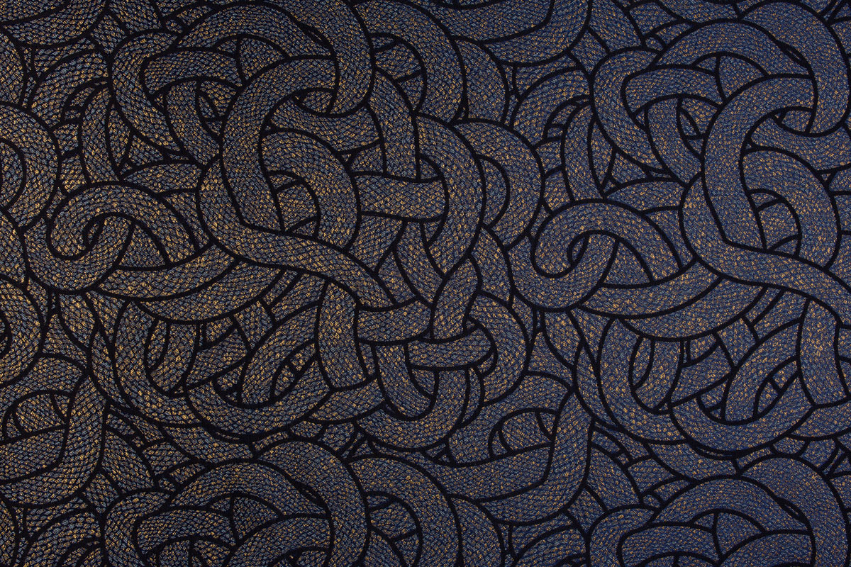 mozaic blue print curtain