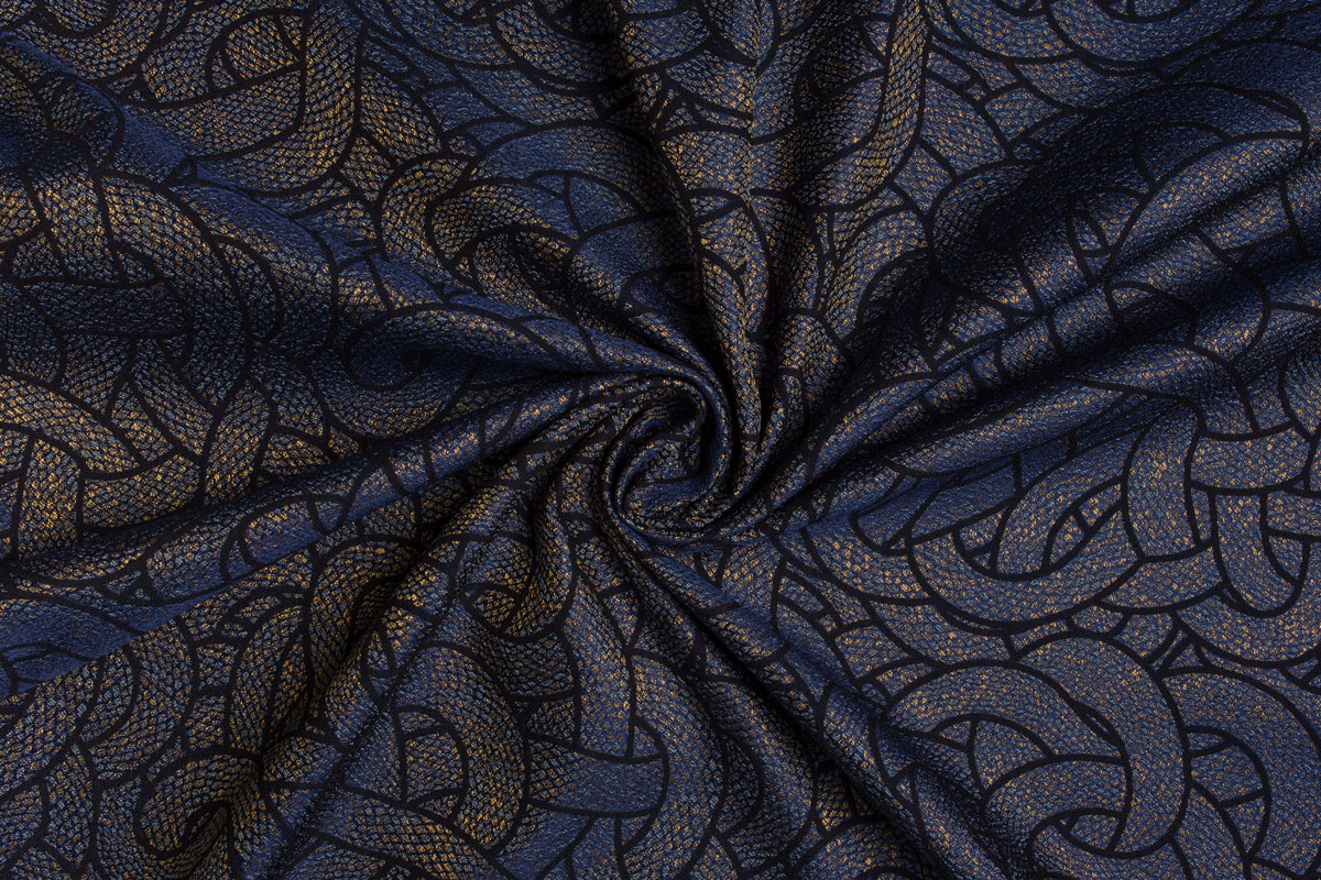 mozaic blue print curtain