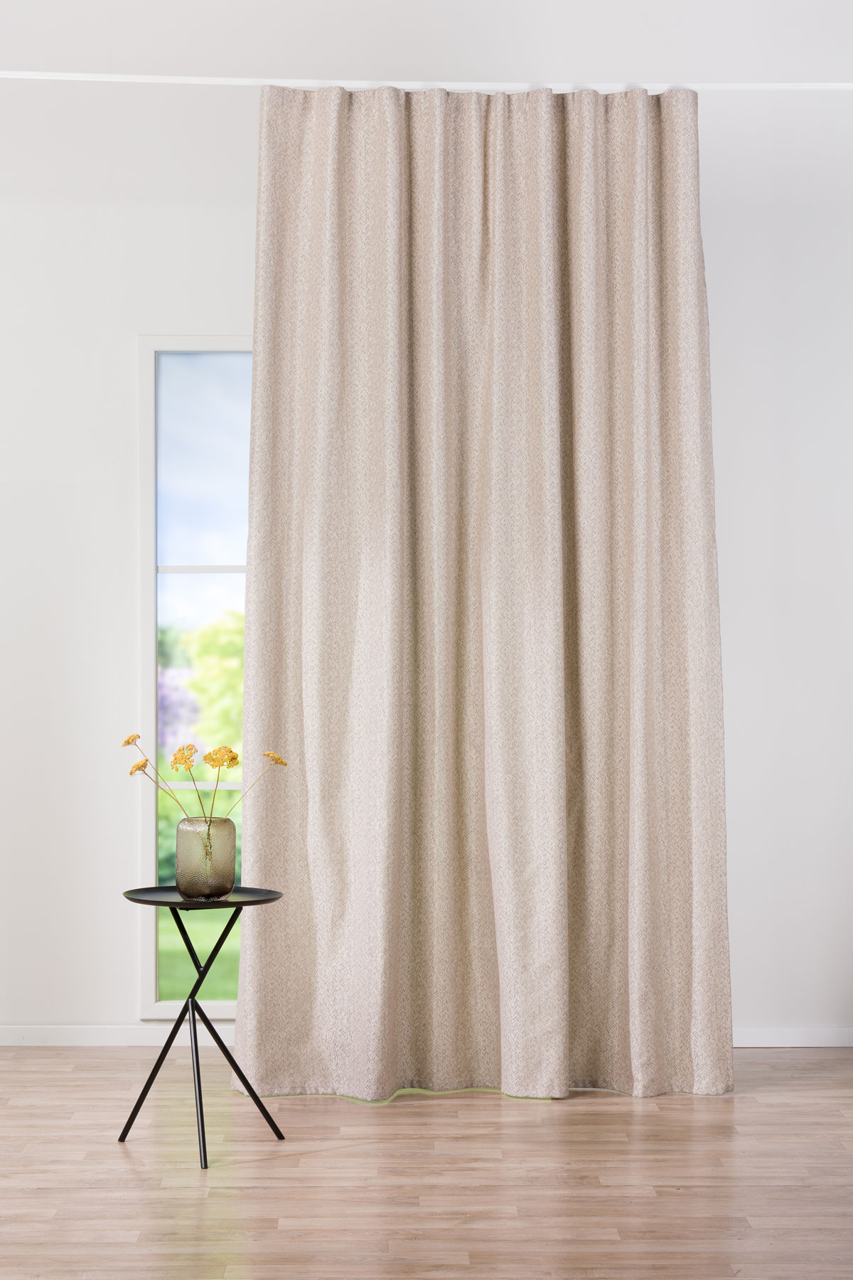 zen beige print curtain