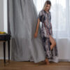zen grey print curtain