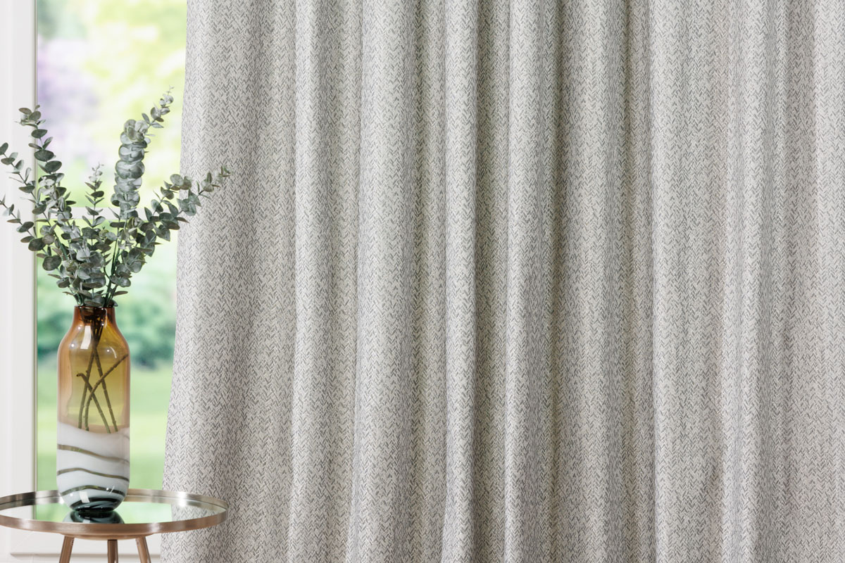 zen grey print curtain